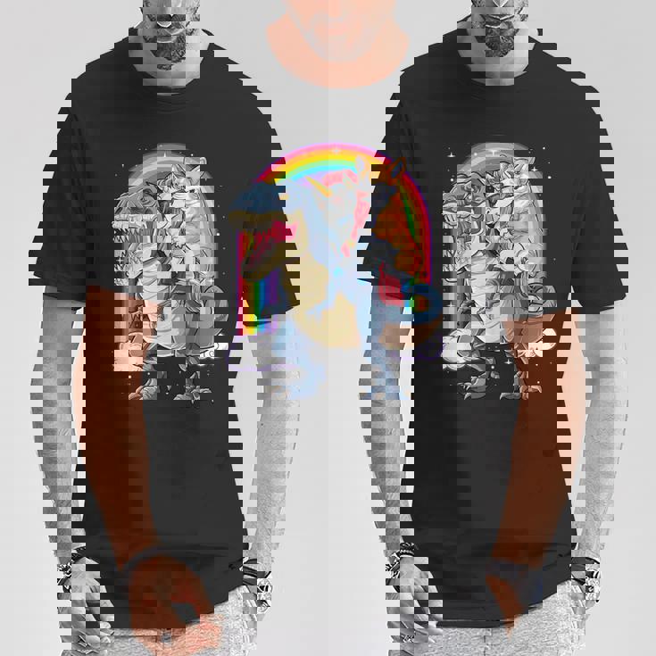 コーギー ユニコーン 恐竜 レックス キッズ ガールズ レインボー ギフト Tシャツ 面白い贈り物