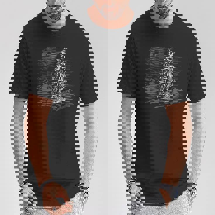 コース上の帆船 Tシャツ 面白い贈り物