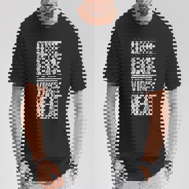 コーヒー ブラック ウイスキー きちんとしたシャツ 面白い バーボン ウイスキー スコッチ Tシャツ 面白い贈り物