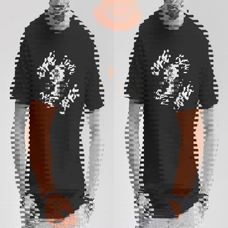 コーヒーオールド・イングリッシュ・シープドッグ犬 Tシャツ 面白い贈り物