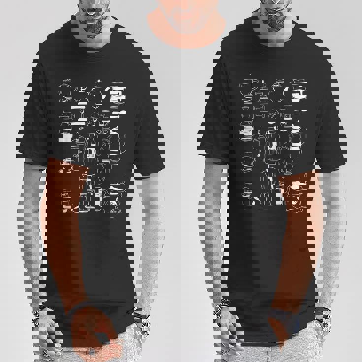 コーヒー柄 カフェイン エスプレッソ カプチーノ カフェインレス カフェ Tシャツ 面白い贈り物