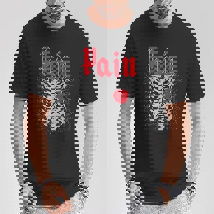 ゴシックスカルとバラ Tシャツ 面白い贈り物