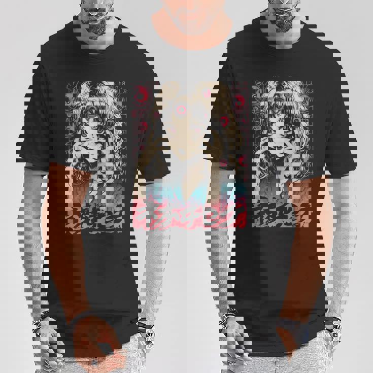 ゴス グランジ 鬼 アニメ 少女 ワイフ ホラー オルト 美学 Tシャツ 面白い贈り物