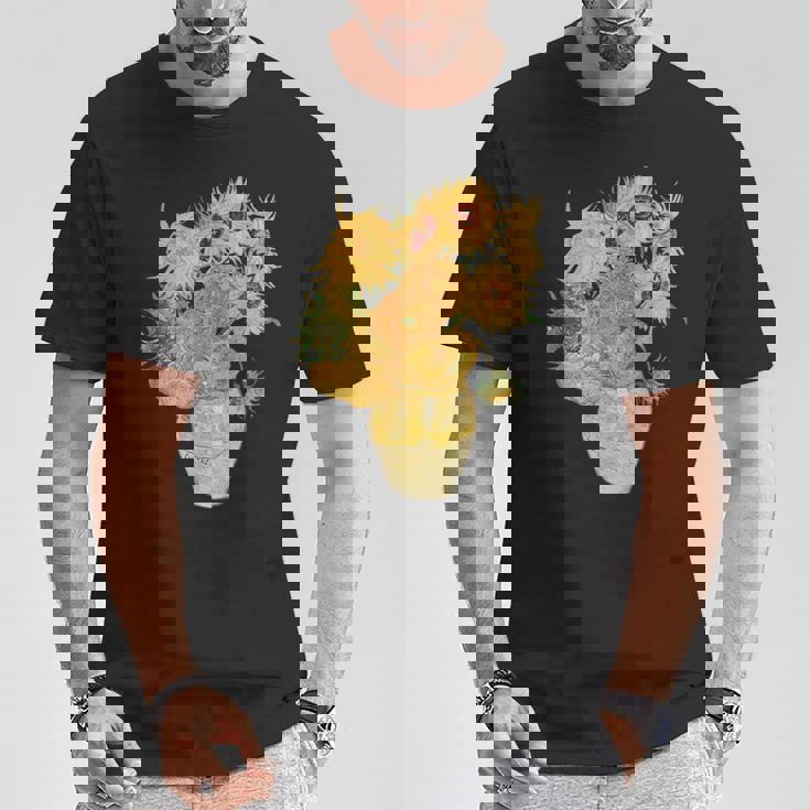 ゴッホ ひまわり 美的アート 鍬 絵画 グラフィック Tシャツ 面白い贈り物