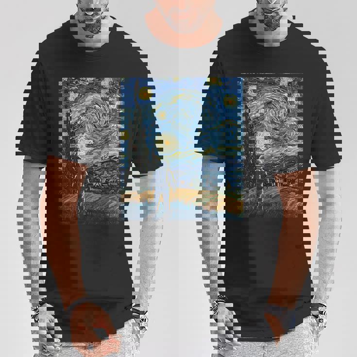 ゴッホにインスパイアされた先見の明のある宇宙飛行士未来の宇宙飛行士 Tシャツ 面白い贈り物