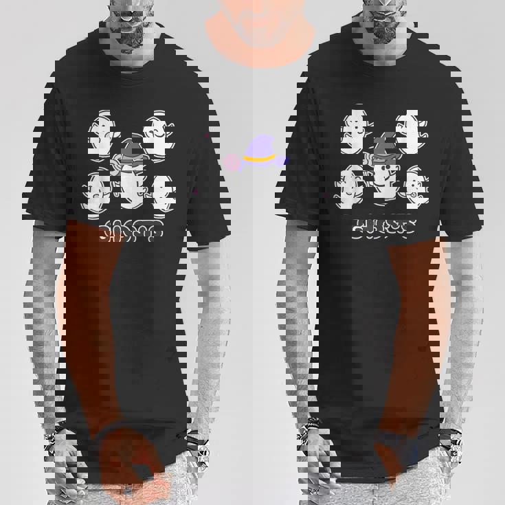 ゴースト！『おばけ 5ファイブ』【ゆるフレンズ】ハロウィンの まほうつかい お化け かわいいキャラクター イラスト Tシャツ 面白い贈り物