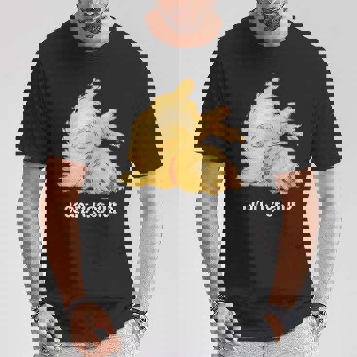 ゴールデンレトリバー ゴールデン 犬 Can't Get Up かわいい やる気スイッチ故障中 水彩 おもしろ 犬好き Tシャツ 面白い贈り物