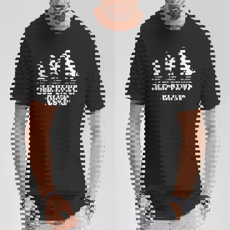 ゴールデンレトリバーオーナーのためのゴールデンレトリバーの進化 Tシャツ 面白い贈り物