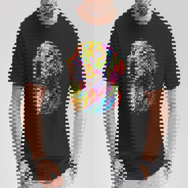 ゴールデン・レトリーバー 犬 カラフル ポップアート 犬好き Tシャツ 面白い贈り物