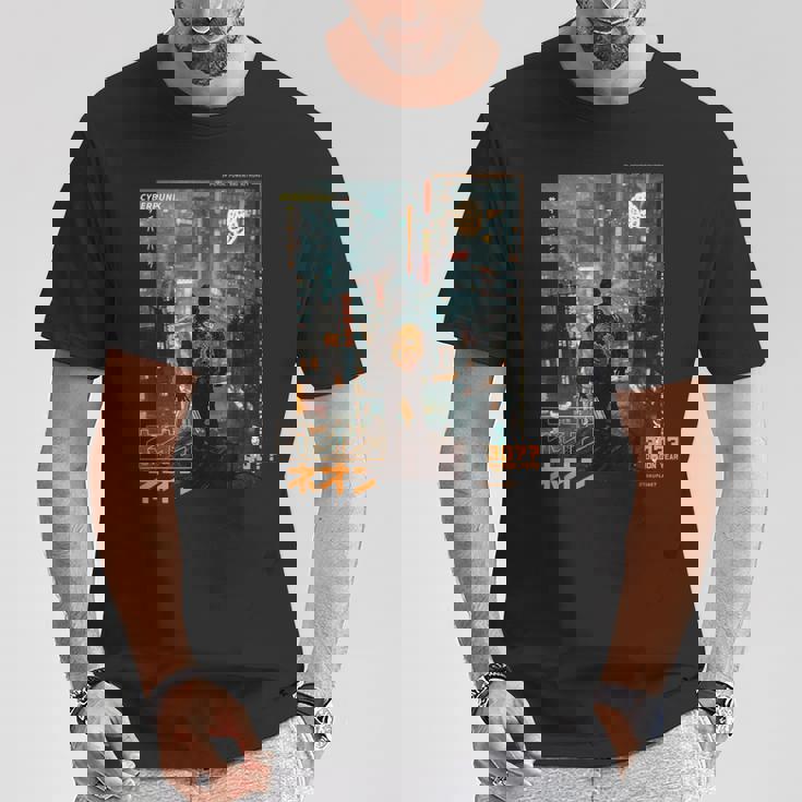 サイバーパンク の 都会 の 日本の ヴェイパーウェーブ の レトロ フューチャー Tシャツ 面白い贈り物
