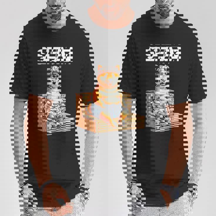 サウナauna さうな 整う アウトドア 焚火 おもしろ 犬 柴犬好き 柴犬 名言 文字 面白い ふざけた ネタ Tシャツ 面白い贈り物