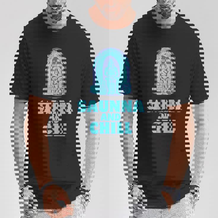 サウナ好き サウナアンドチル おもしろ 男性 女性 ユニセックス シンプル おしゃれ Tシャツ 面白い贈り物