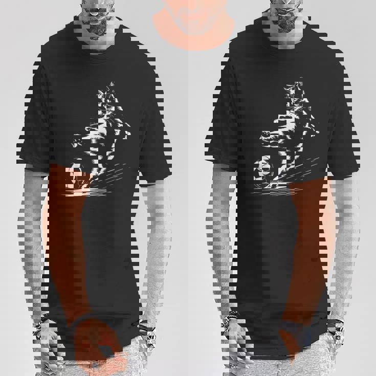 サッカーボール グラフィック 猫 スポーツ コスチューム ギフト Tシャツ 面白い贈り物