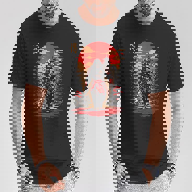 サムライビッグフット 日本のヴィンテージデザイン 面白い浮世絵アート Tシャツ 面白い贈り物