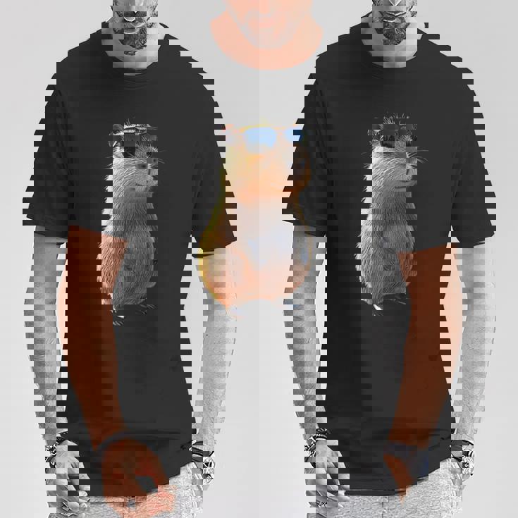 サングラスをかけたカピバラ Be Capy カピバラ げっ歯類 Capybara Tシャツ 面白い贈り物