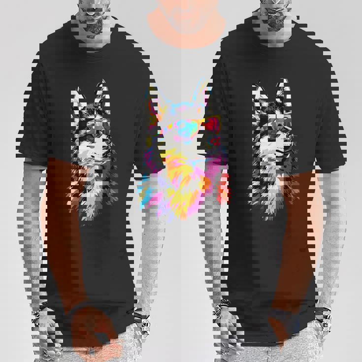 サングラスをかけたハスキー犬 私はシベリアンハスキーが大好きです。 Tシャツ 面白い贈り物