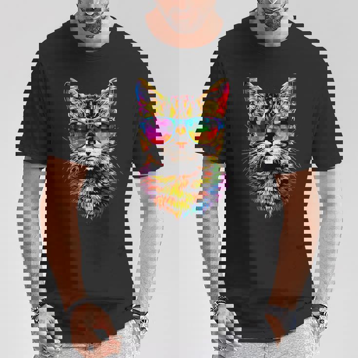 サングラスをかけたベンガル猫 レオパデット かわいいベンガル猫 Tシャツ 面白い贈り物