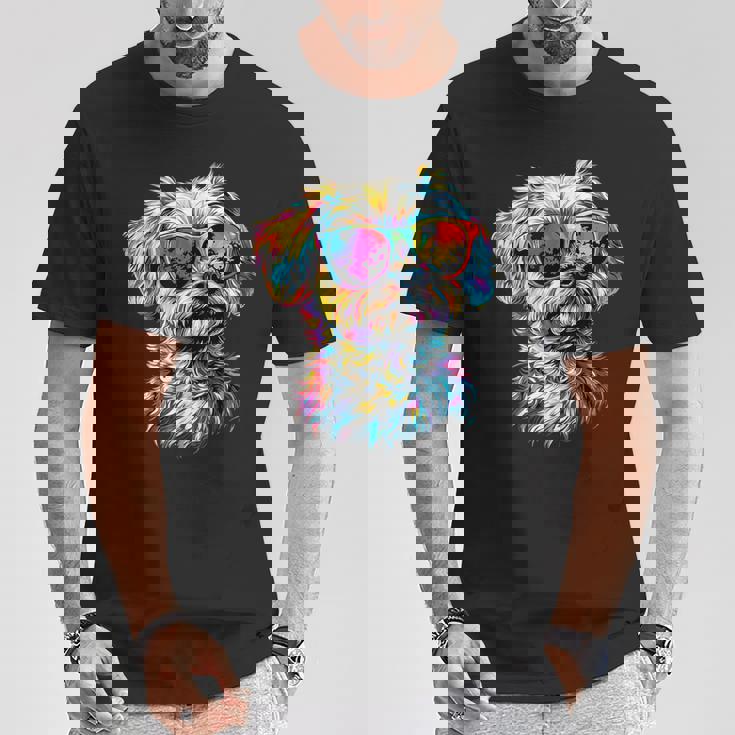 サングラスをかけたマルチーズ マルチーズ犬は甘いマルチーズが大好き Tシャツ 面白い贈り物