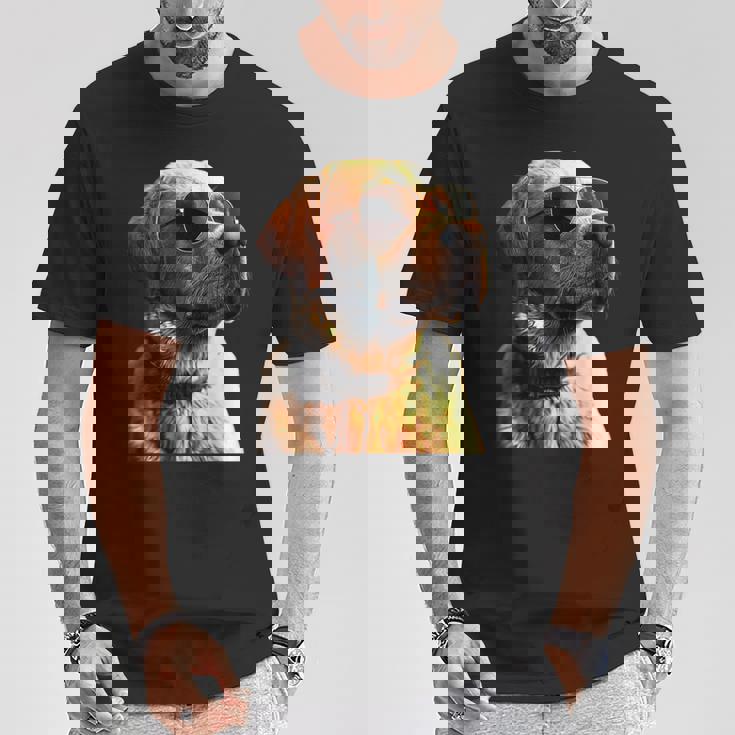 サングラスをかけたラブラドール・レトリバー 愛犬ラブラドール Tシャツ 面白い贈り物