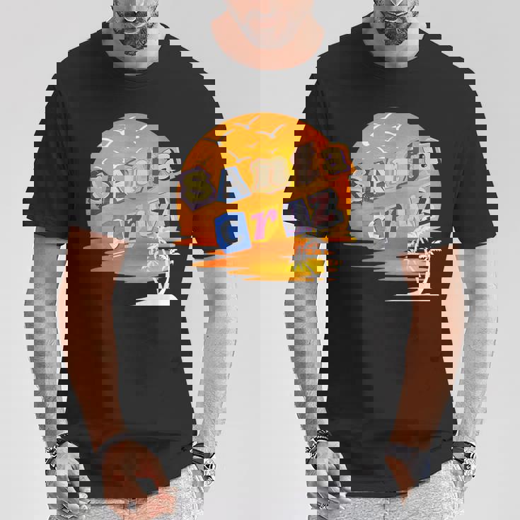 サンタクルーズサンセット Tシャツ 面白い贈り物