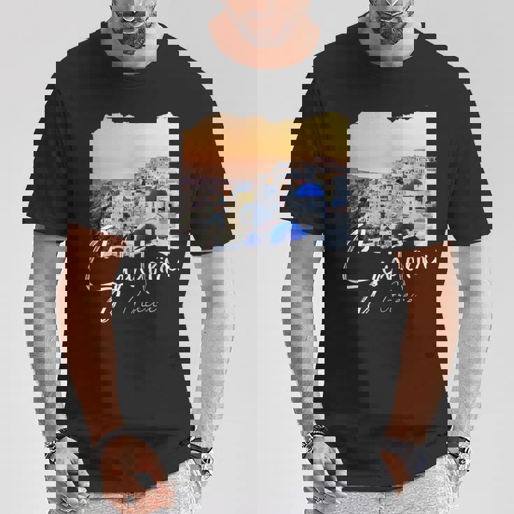 サントリーニ ギリシャ絵画 サントリーニ Tシャツ 面白い贈り物