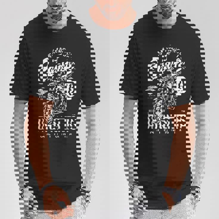 サンフランシスコ カフェ レーサー ドラッグスター レトロ バイク バイカー Tシャツ 面白い贈り物