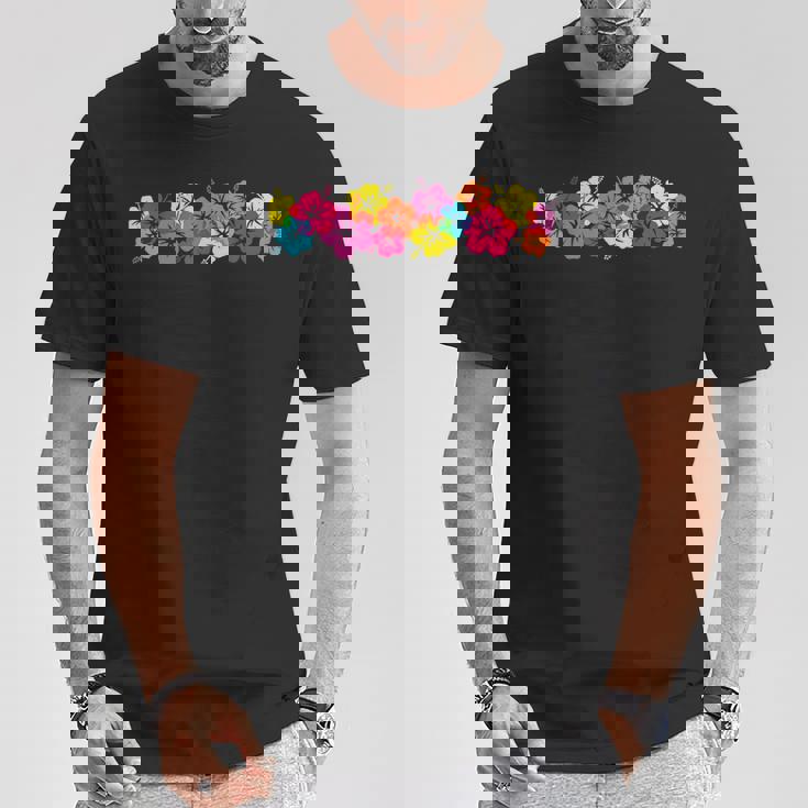 サーファースタイル ヴィンテージtシャツ ハイビスカス フラワーロー ヴィンテージビーチ Tシャツ 面白い贈り物