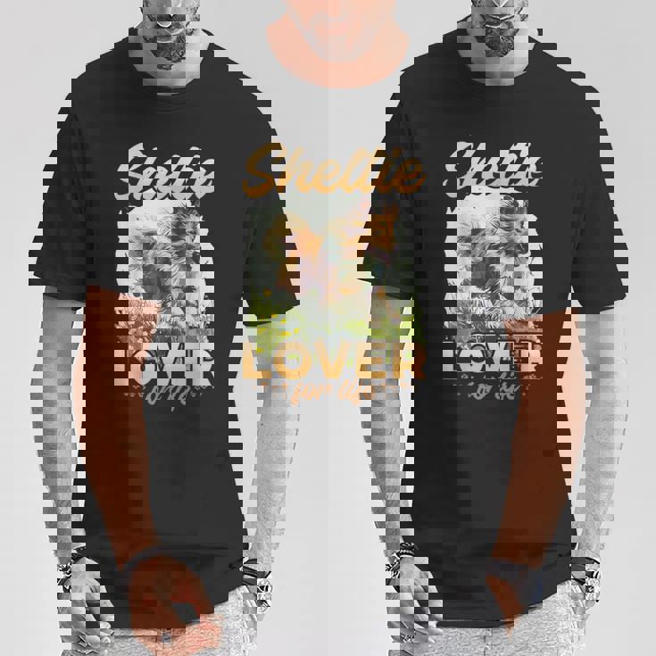 シェットランド・シープドッグ・ドッグ・シェルティー-シェルティ・ラヴァー・フォー・ライフ Tシャツ 面白い贈り物