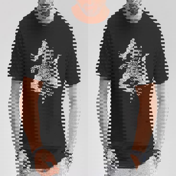 シチリア イタリア 旗 トリスケリオン シチリア パレルモ 地中海 Tシャツ 面白い贈り物