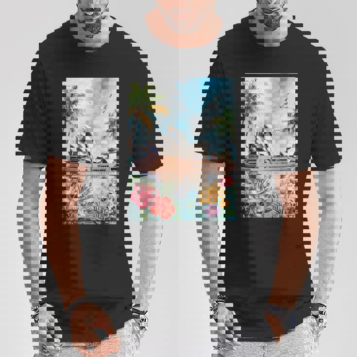 シドニーオペラハウスと南国の自然 Tシャツ 面白い贈り物