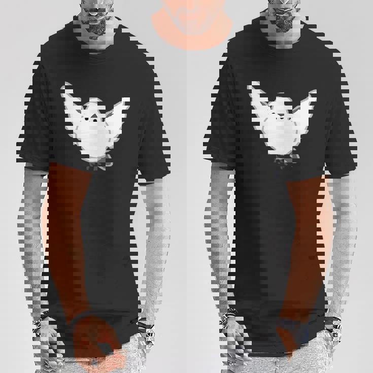 シマエナガ 翼を広げて飛ぶ しまえなが デフォルメ Tシャツ 面白い贈り物