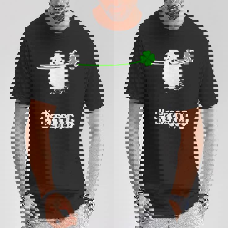 シマエナガ『四つ葉のクローバー』白い鳥【どうぶつフレンズ】動物 ゆるくて かわいい キャラクター イラスト Tシャツ 面白い贈り物