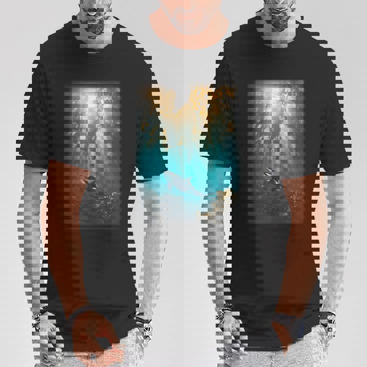 シャチが特徴的なシャチ。 Tシャツ 面白い贈り物