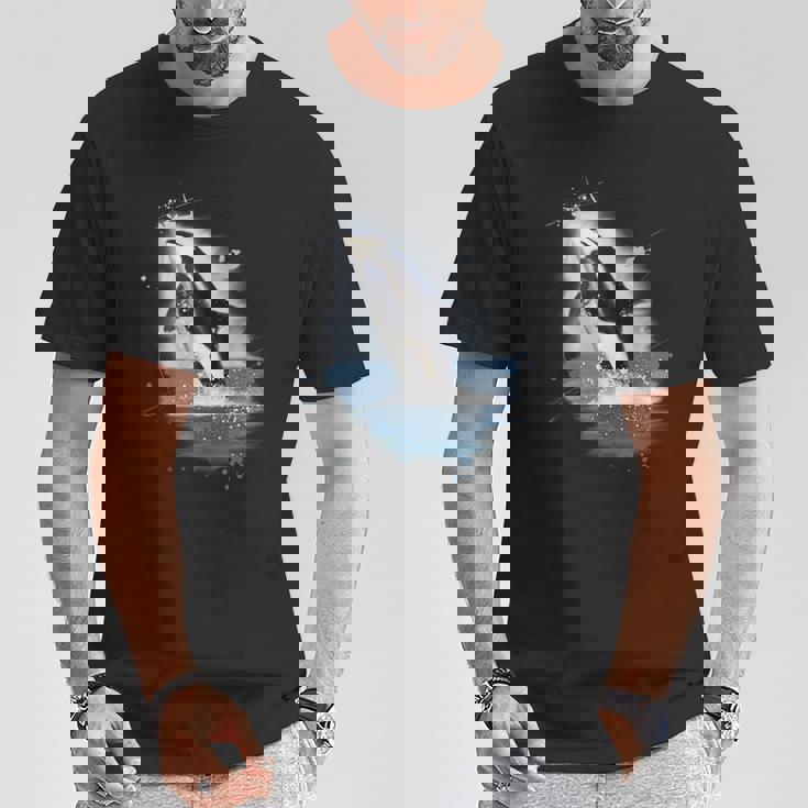 シャチとシャチのギフト Tシャツ 面白い贈り物