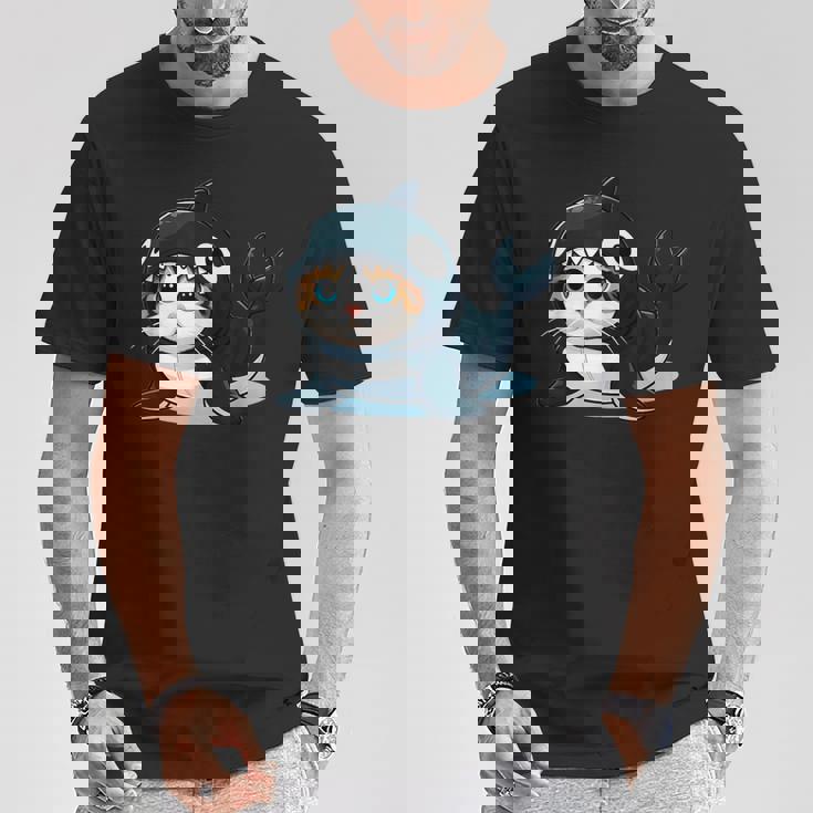 シャチの猫 コスチューム Tシャツ 面白い贈り物