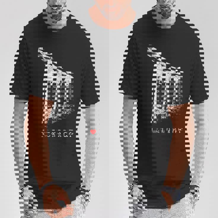 シンガポール マリーナベイ ヴィンテージ スカイライン アジア アイラブシンガポール I Loveingapore Tシャツ 面白い贈り物