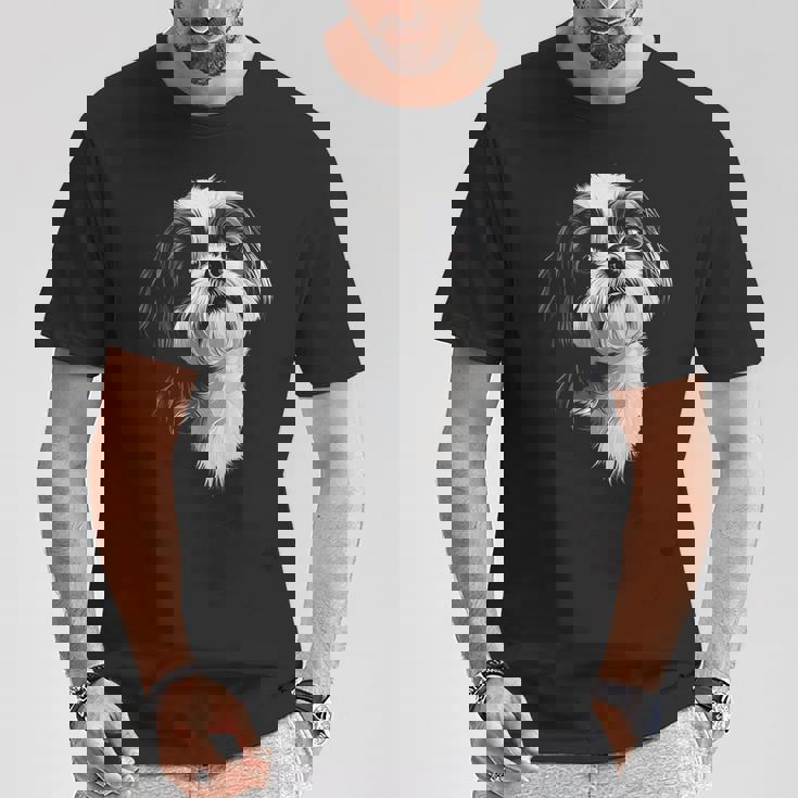 シーズー 犬 モチーフ ペット イラスト シーズー Tシャツ 面白い贈り物