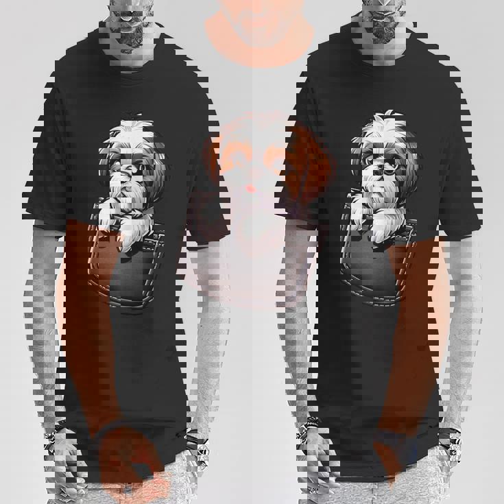 シーズーインポケット シーズー犬好き Tシャツ 面白い贈り物