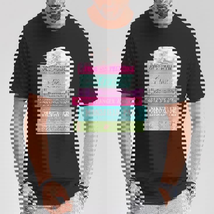 ジェーンオースティン 本 スタック おもしろ文学 Tシャツ 面白い贈り物