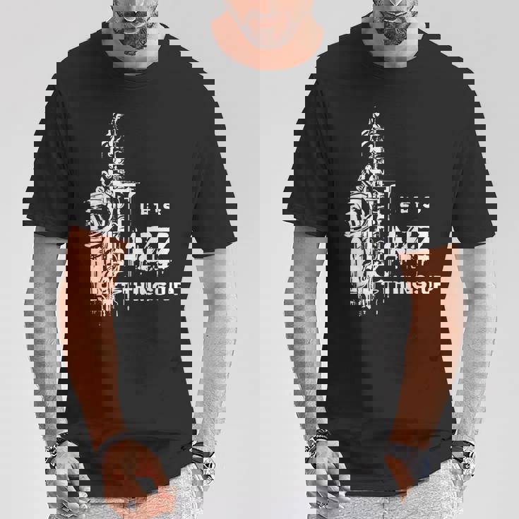 ジャズ・サックス レッツ・ジャズ・シング・アップlet's Jazz Thing Up Tシャツ 面白い贈り物