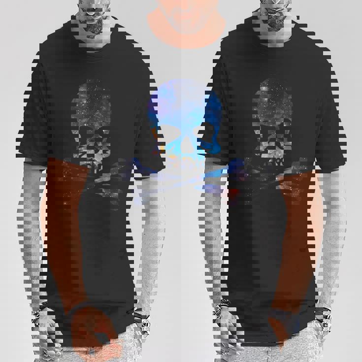 ジョリー・ロジャー シルエット ギャラクシー スカル＆クロスボーン Tシャツ 面白い贈り物
