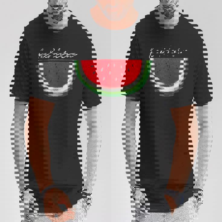 スイカ パレスチナ国旗 連帯 パレスチナ フリー Tシャツ 面白い贈り物