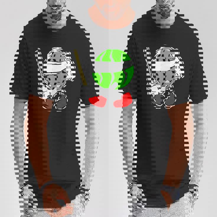 スイカ割り・夏 西瓜わり（すいかくん）【サマータイム】リゾート・夏 大好き／面白 イラスト Tシャツ 面白い贈り物