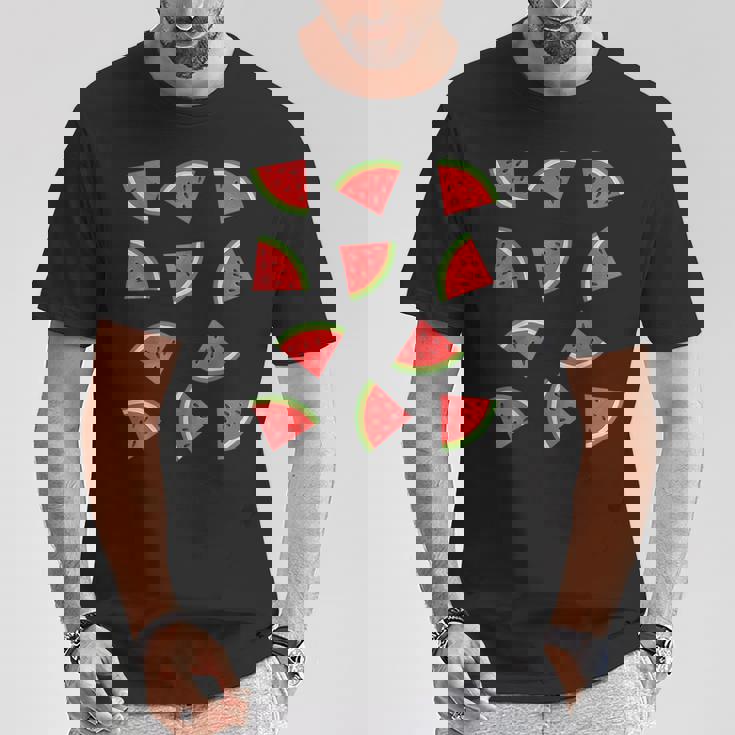 スイカ柄 フルーツスライス スイカ コスチューム Tシャツ 面白い贈り物