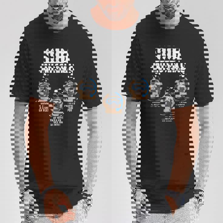 スキューバハンドシグナル 面白い スキューバダイビング Tシャツ 面白い贈り物