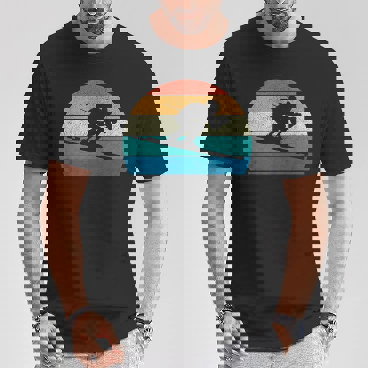 スキー スキー レース スラローム レトロ Tシャツ 面白い贈り物