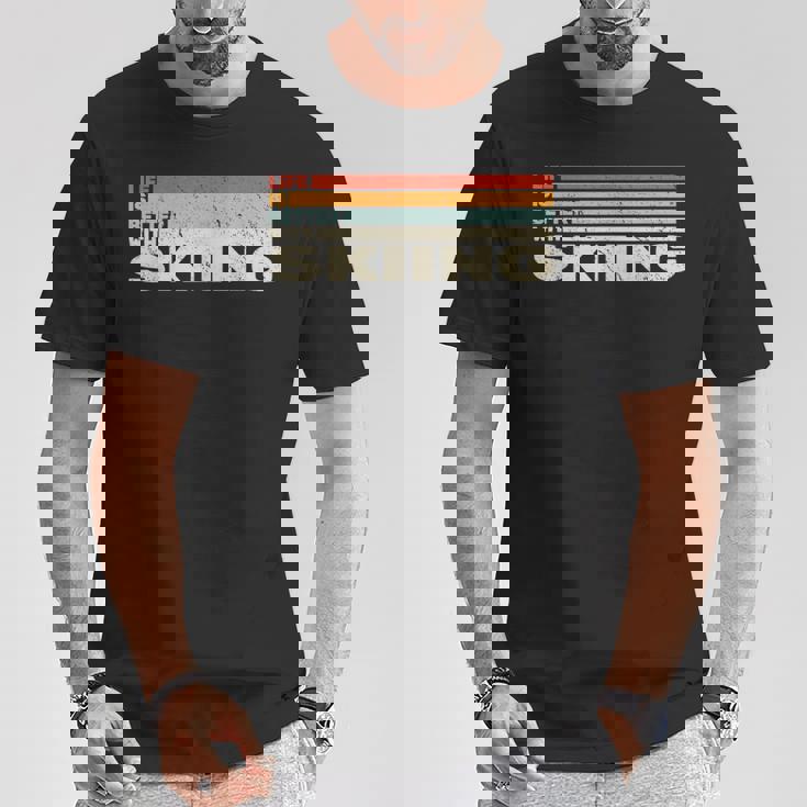 スキースノースキーヤーとレトロなスノウスキーで人生はより良い。 Tシャツ 面白い贈り物