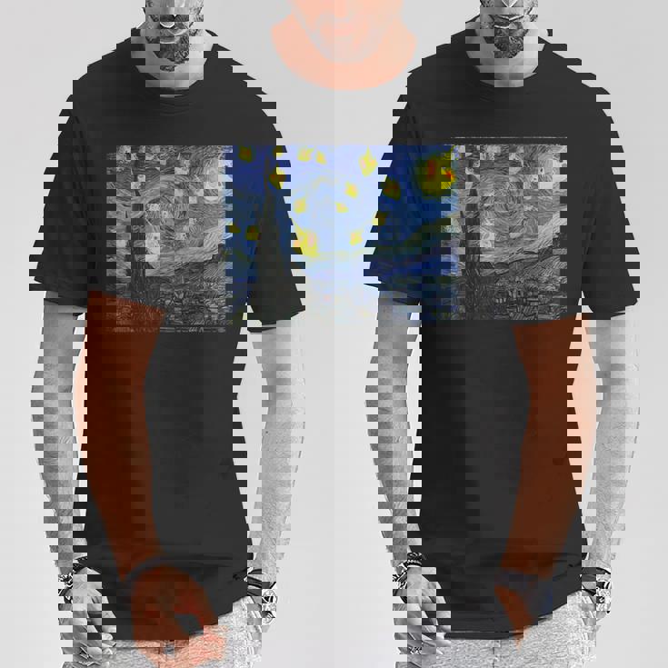 スクリーミングオウム オカメインコ 星月夜 Tシャツ 面白い贈り物