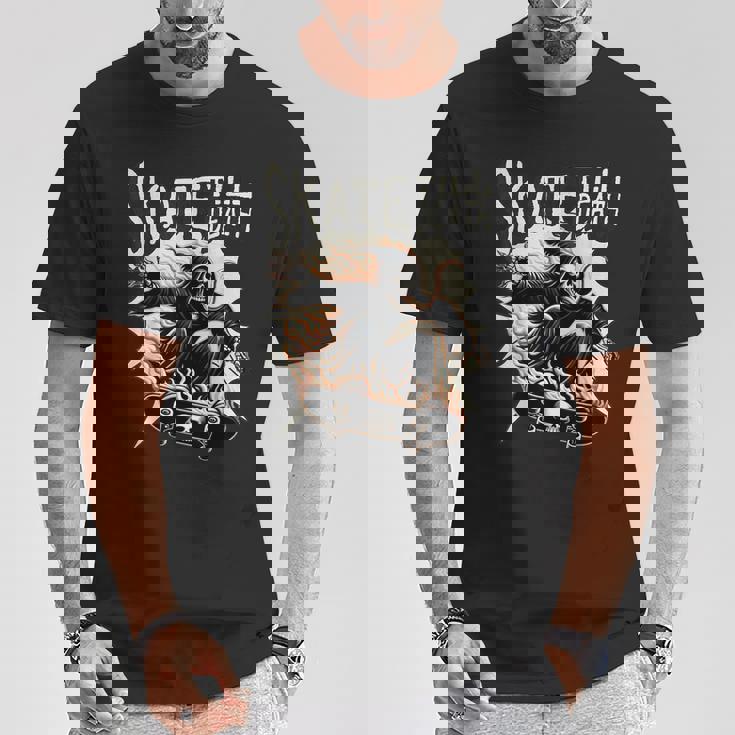 スケーター スケルトンデザイン Tシャツ 面白い贈り物
