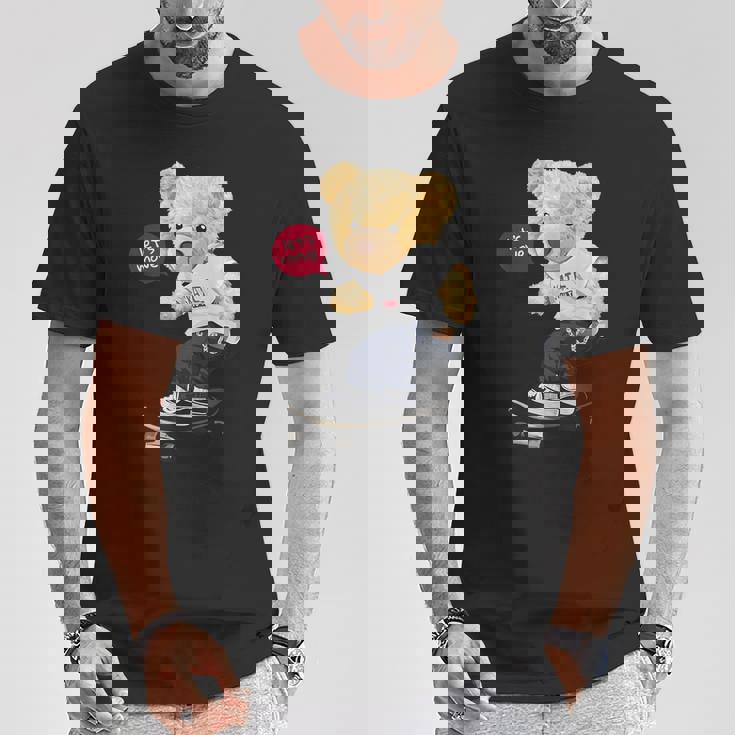 スケートボーダー クマ Tシャツ 面白い贈り物